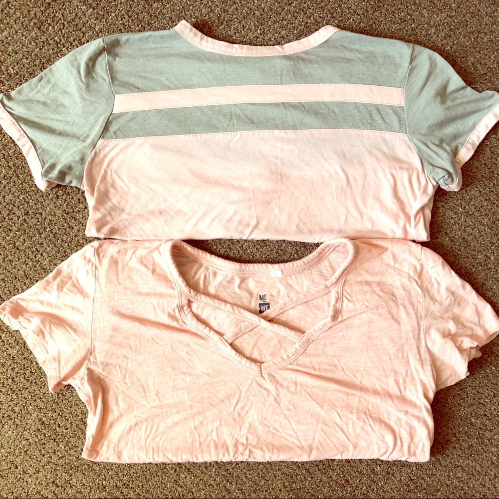 2 PacSun Me to We peachy pink teeshirts